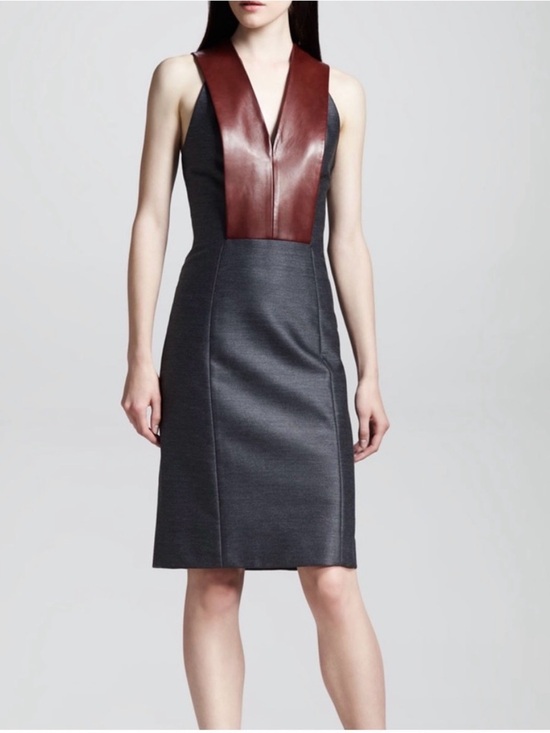 Alexander Wang Dresses & Skirts - ALEXANDER WANG Leather and Wool Pinafore Dress 2